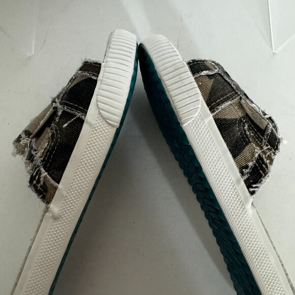 Blowfish Malibu Superfoam Soak Camo Canvas Green Tan Size 7.5 Slides Slip-on - Picture 9 of 9